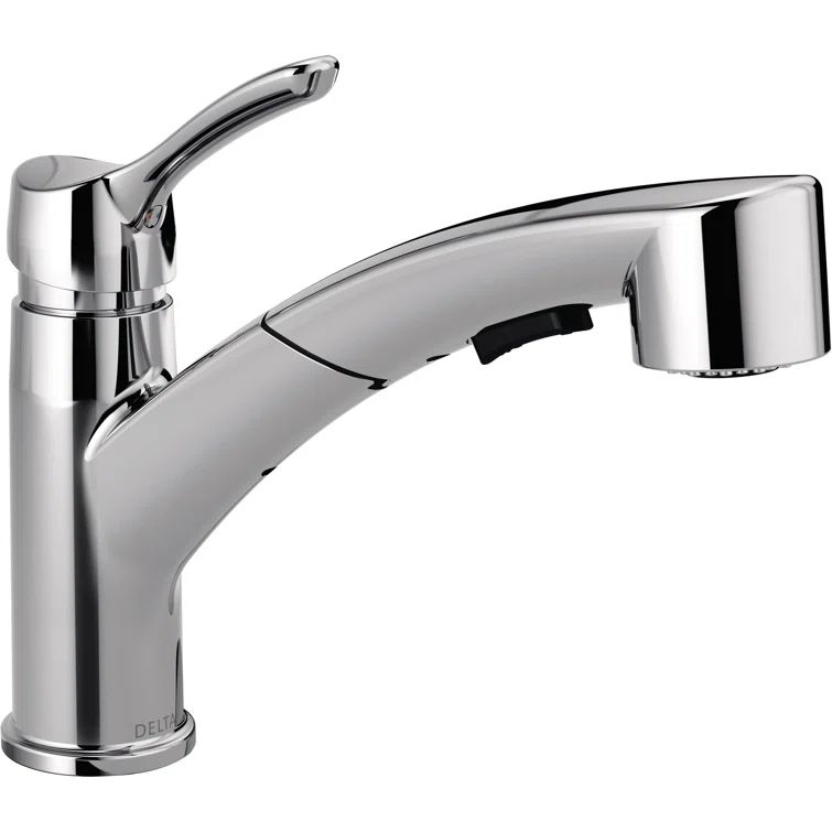 Chrome Single Handle Pull-Out Sprayer Kitchen Faucet