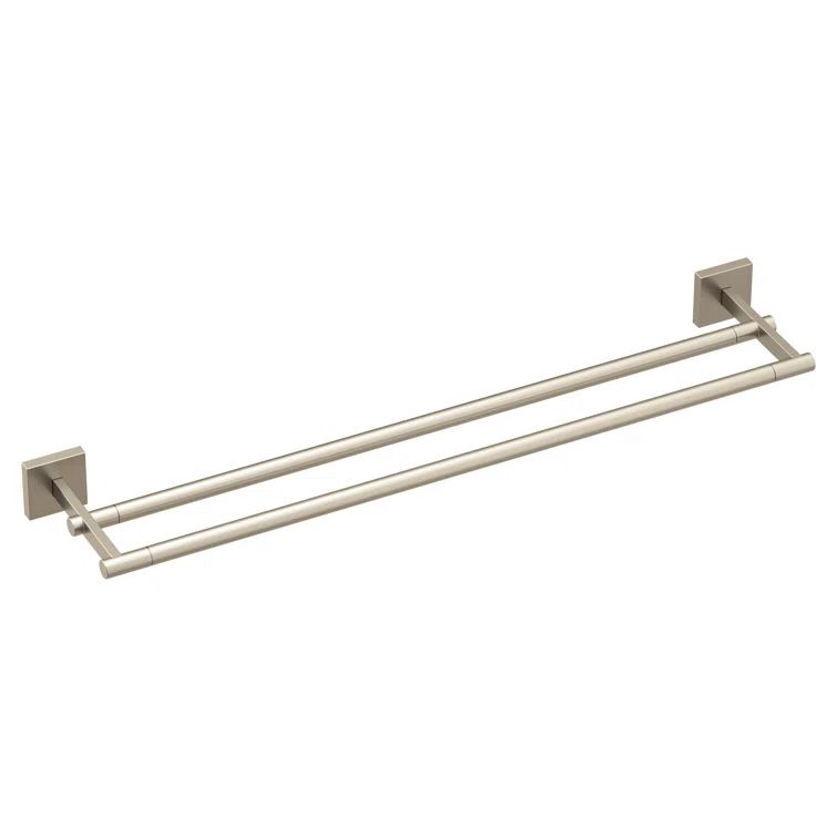 Brushed Nickel 24" Double Wall Mounted Towel Bar