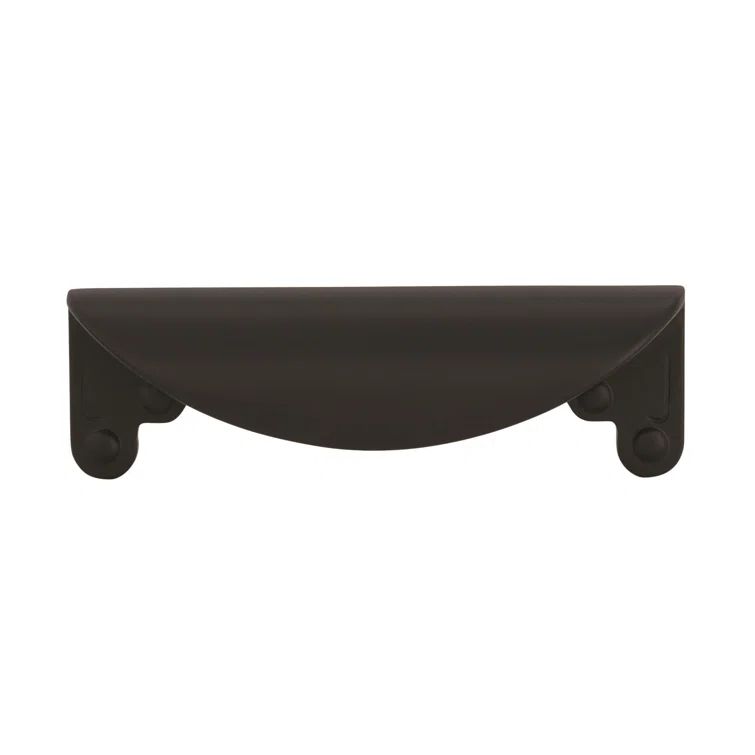 Matte Black 3-Inch Center-to-Center Cup Pull with Mounting Hardware