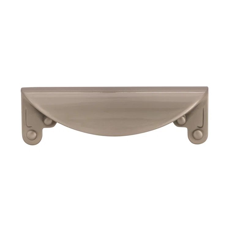 Satin Nickel 3" Center to Center Cup Pull with Mounting Hardware