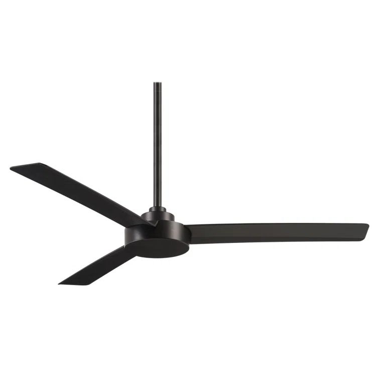 52" Coal Black Industrial Ceiling Fan with Wall Control