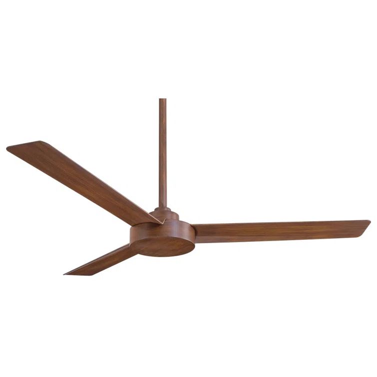 52" Distressed Koa 3-Blade Ceiling Fan with Remote
