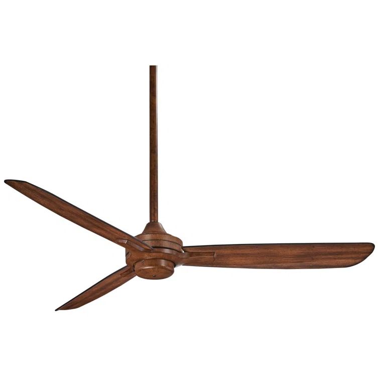 52" Distressed Koa 3-Blade Ceiling Fan with Wall Control
