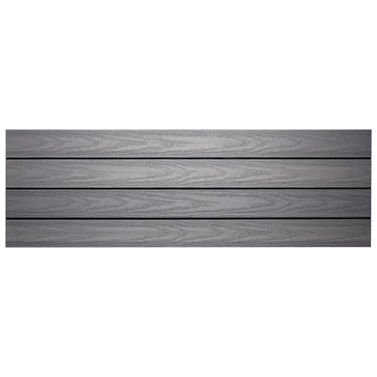 Westminster Gray Composite Interlocking Deck Plank with Water Protection