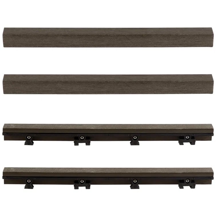 Spanish Walnut Composite Deck Tile Straight Trim, 12" x 1"