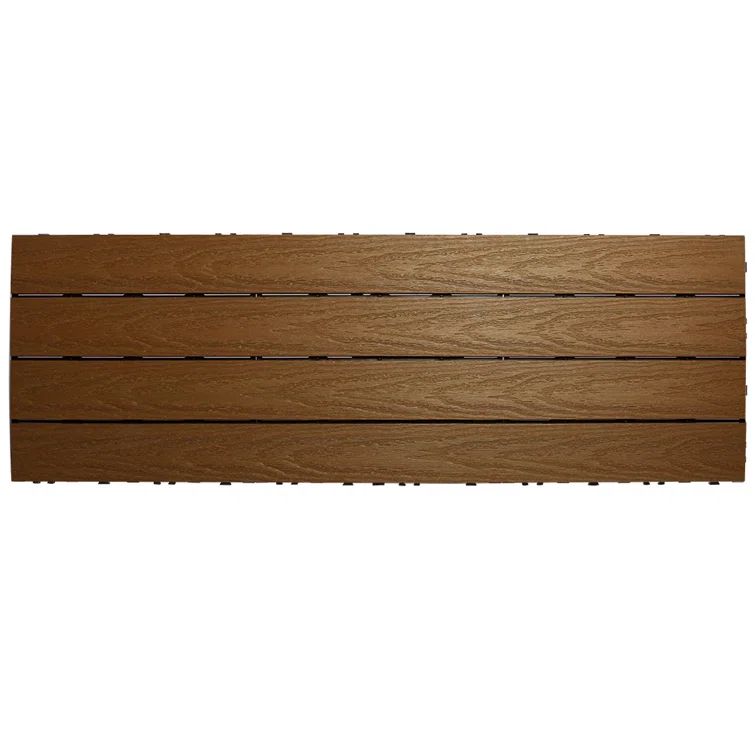 Peruvian Teak 36" x 12" Composite Deck Tile with Water Protection