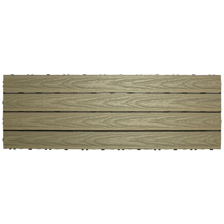 Roman Antique Elm Composite Interlocking Deck Tile, 36" x 12"