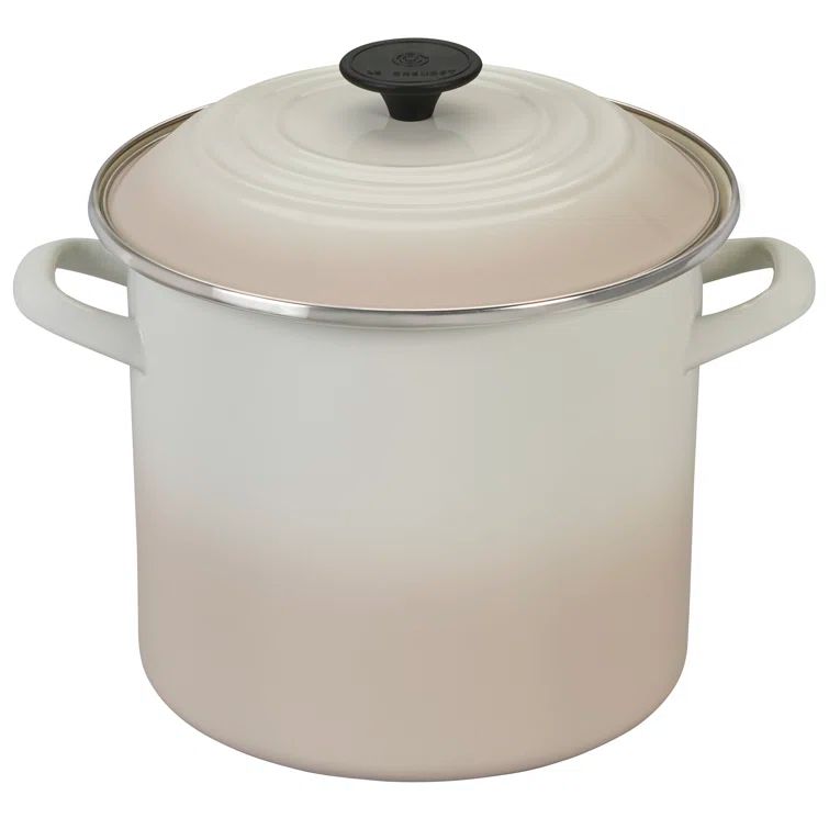 Meringue Enamel 10 qt. Steel Stockpot with Lid