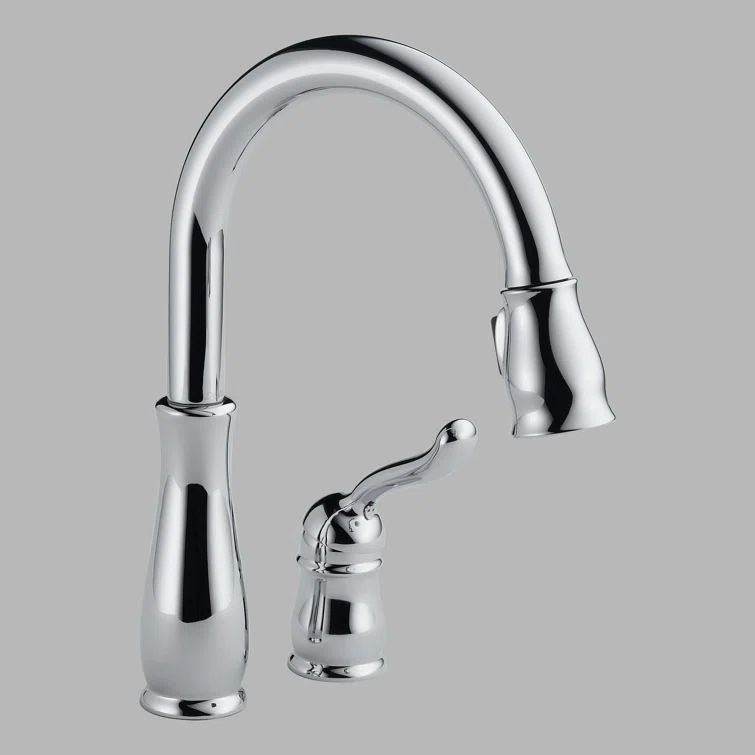 Chrome Pull-Down Kitchen Faucet with Spray and Deck Mount