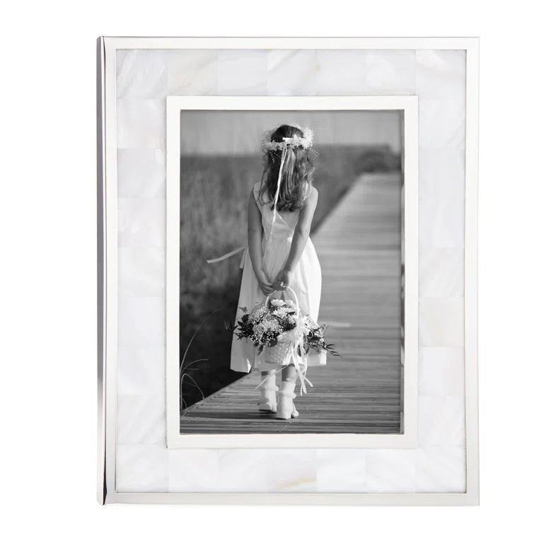 Coastal Elegance Blue and White Crystal Picture Frame 8" x 10"