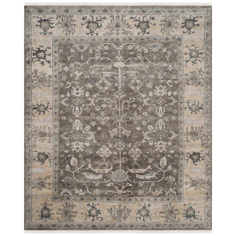 Ivory Elegance 8' x 10' Hand-Knotted Wool Oriental Rug
