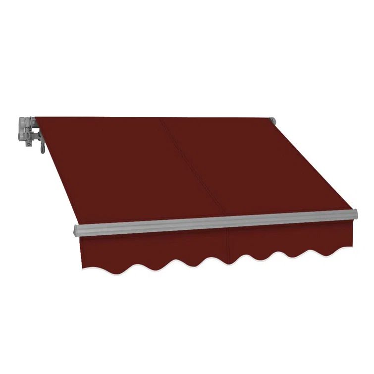 Burgundy 12' x 10' Retractable Patio Awning with Aluminum Frame