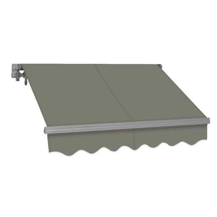 Gray Metal Cover Retractable Patio Awning with Aluminum Frame