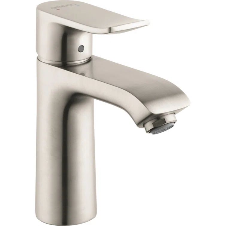 Brushed Nickel Modern Single Hole Bathroom Faucet