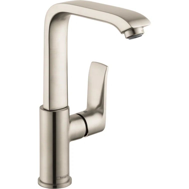Sleek European Brushed Nickel Single Hole Vessel Faucet