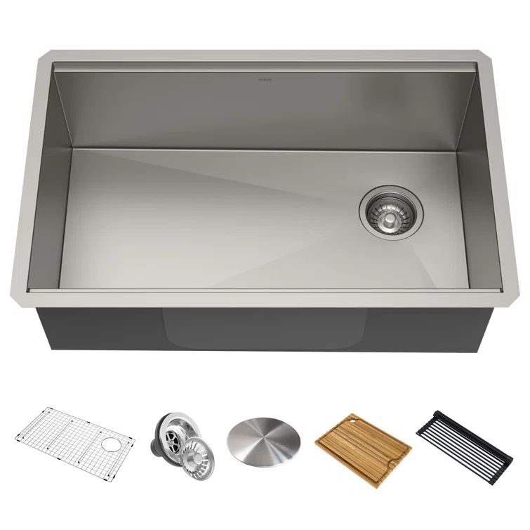 Kore 32-Inch Stainless Steel Undermount Workstation Kitchen Sink with Accessories