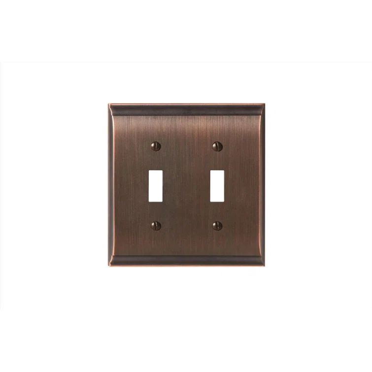 Oil Rubbed Bronze 2-Gang Double Toggle Switch Plate