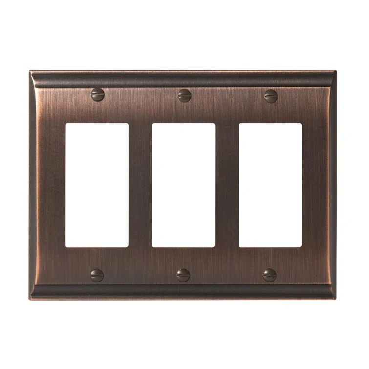 Oil Rubbed Bronze Triple Rocker Switch Wall Plate