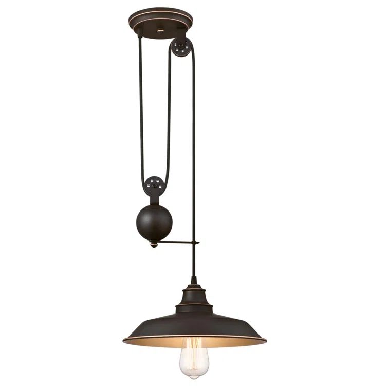 Oil Rubbed Bronze Mini Pulley Pendant Light
