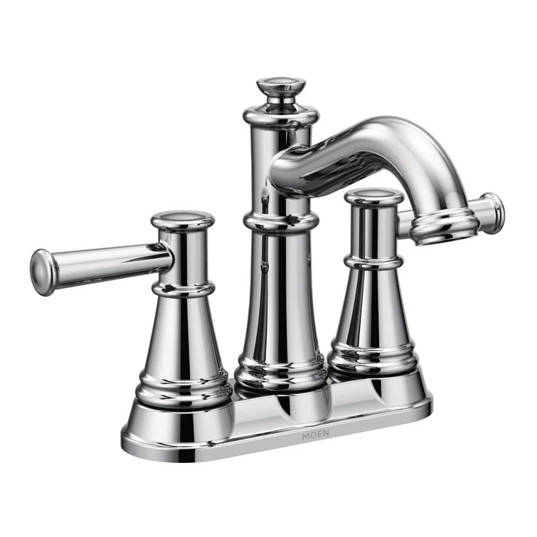 Polished Nickel 6 3/8" Traditional Centerset Bathroom Faucet