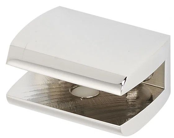 Polished Chrome Beveled Glass Shelf with Brackets, 24"