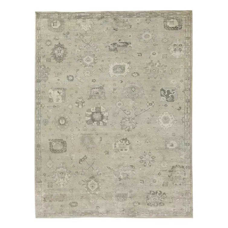 Beige and Brown Hand-Knotted Viscose Cotton 8' x 10' Area Rug