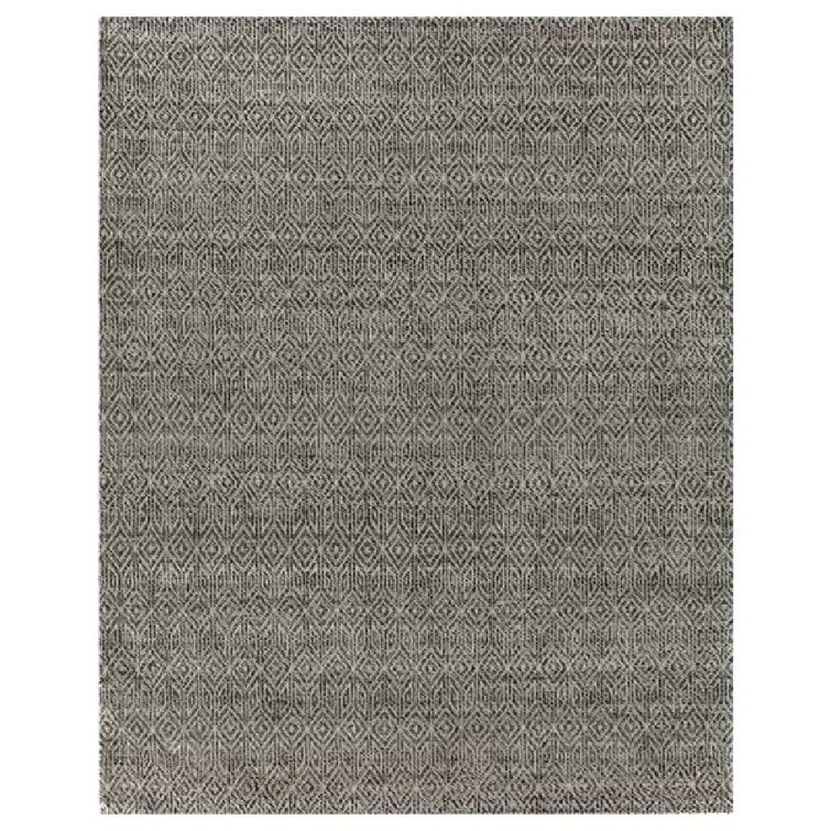 Handmade Woven Earth Wool Area Rug in Gray 6' x 9'