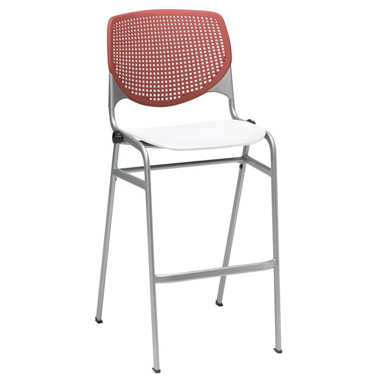 Adjustable Swivel Bar Stool in Black and White, 30"