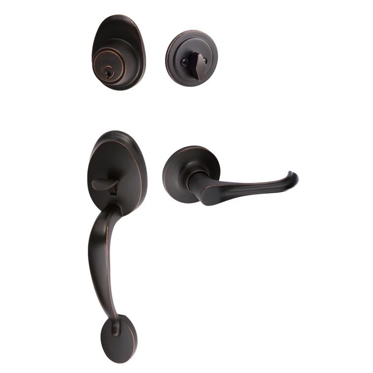 Vintage Bronze Solid Metal Handleset with Helena Lever