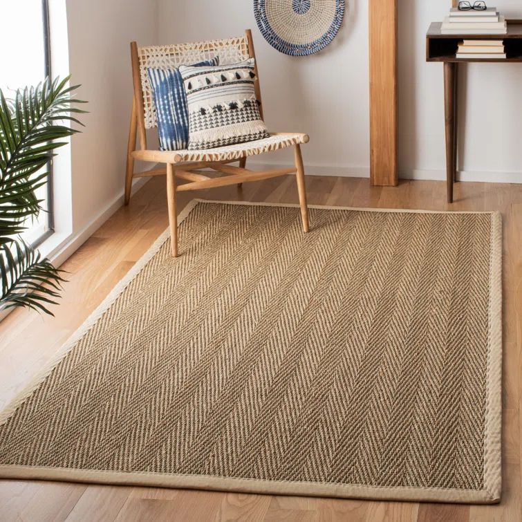 Hand-Knotted Seagrass 9' x 12' Area Rug in Natural/Ivory