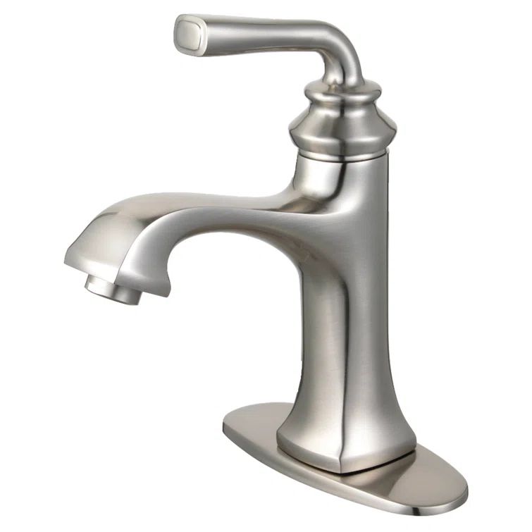Brushed Nickel Single-Handle Deck Mount Bathroom Faucet