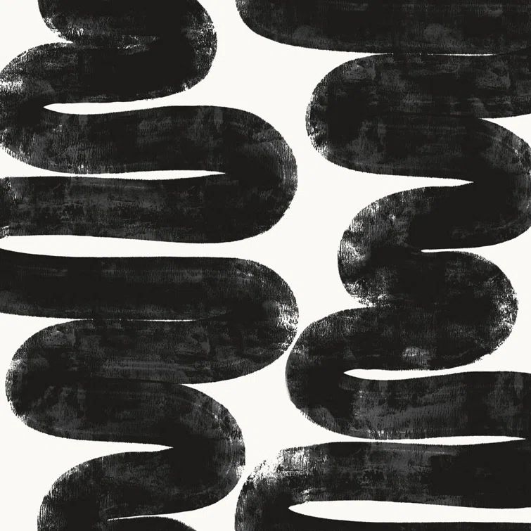 Black and White Abstract Peel and Stick Wallpaper