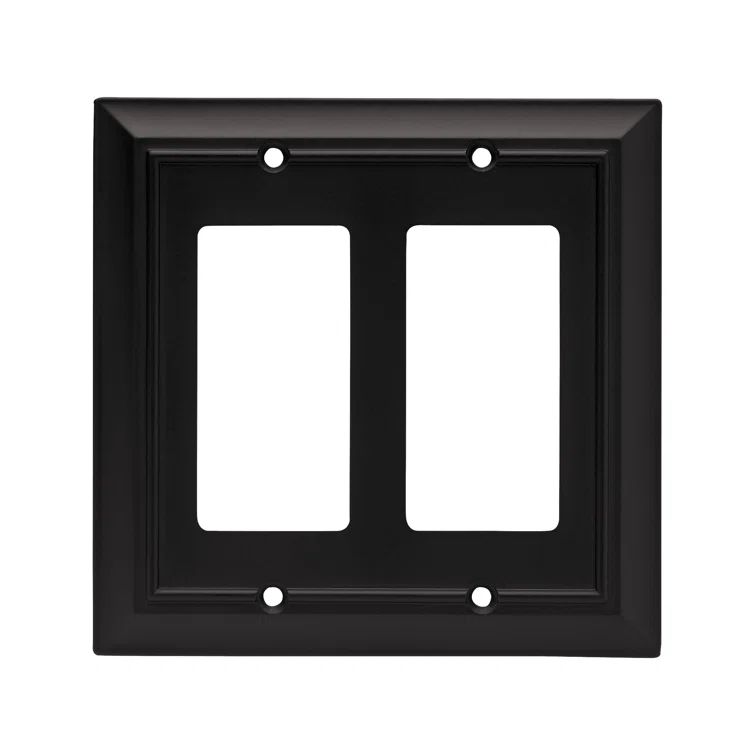 Matte Black 2-Gang Decorative Rocker Wall Plate