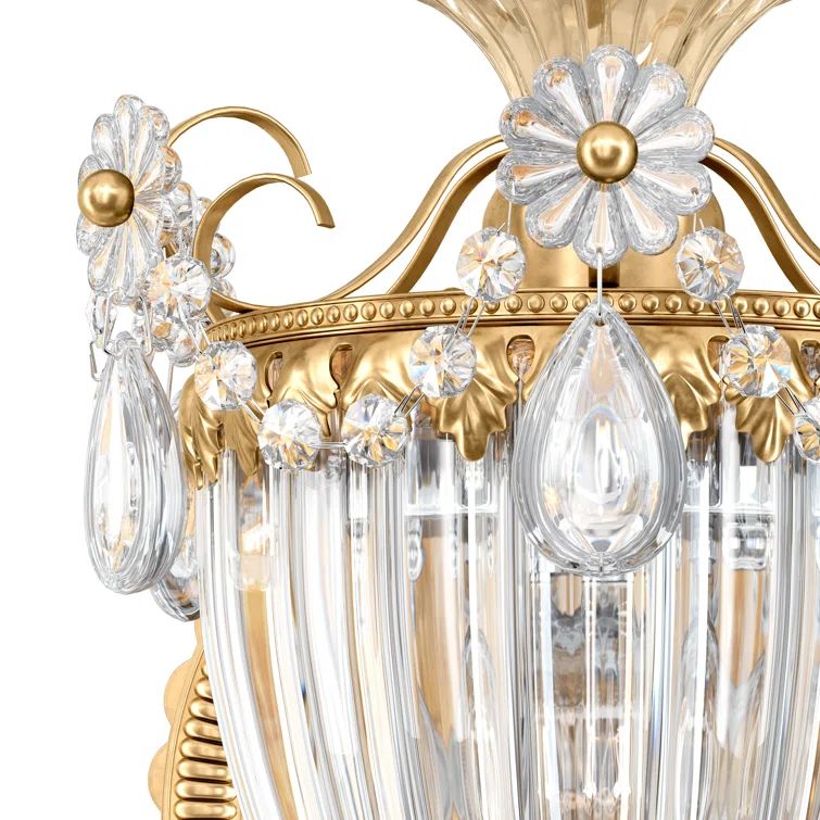 Etruscan Gold Bronze Heritage Crystal Wall Sconce
