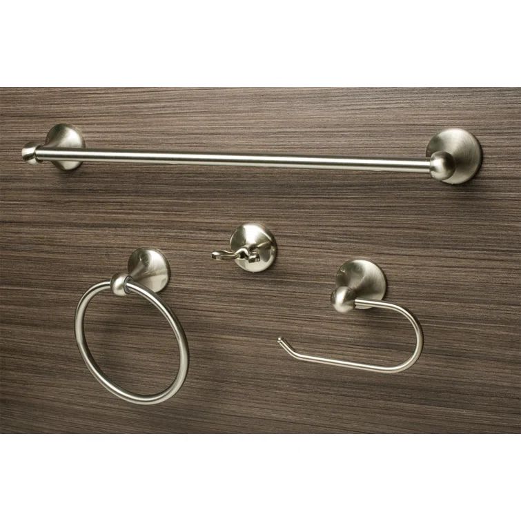 Satin Nickel 4-Piece Bathroom Hardware Set