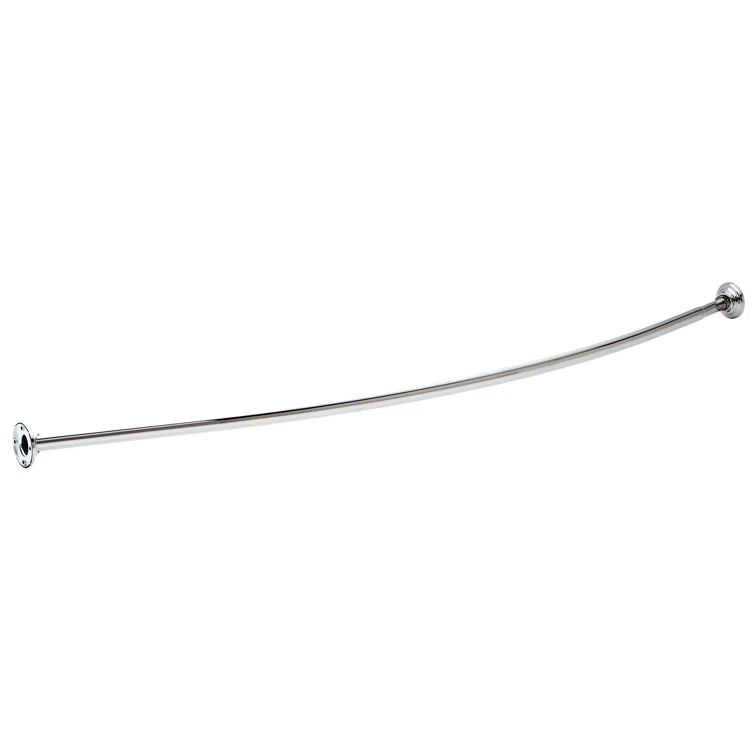 60" Bright Stainless Steel Curved Shower Curtain Rod