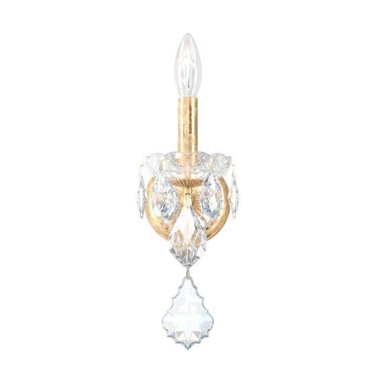Elegant Century French Gold Direct Wired Wall Sconce