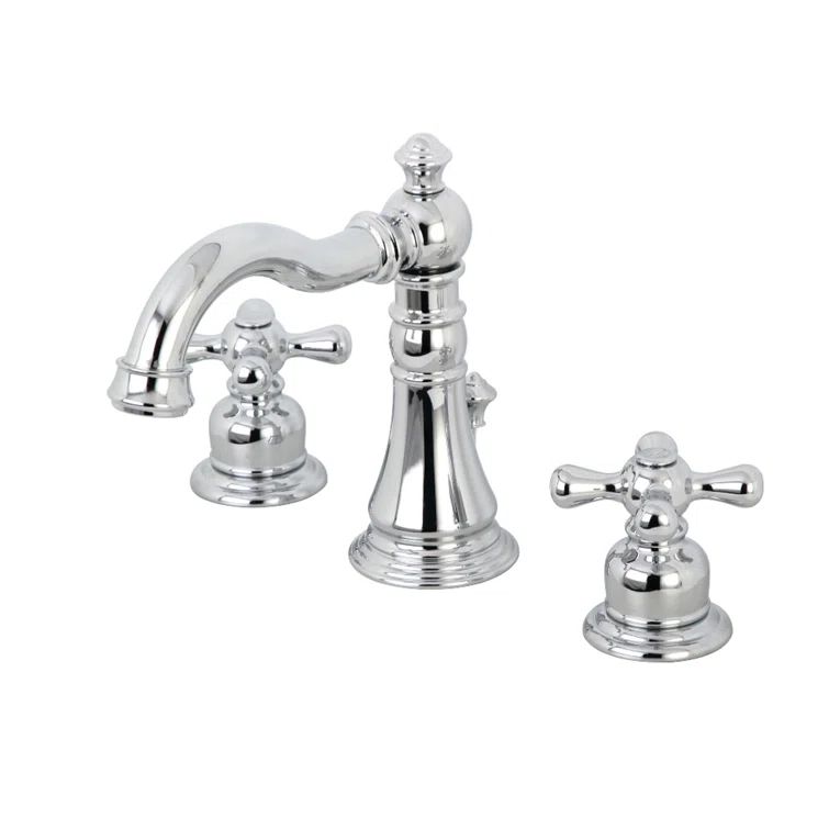 Polished Chrome Traditional Victorian Widespread Bathroom Faucet