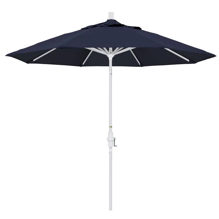 Navy and White Aluminum Market Umbrella with Tilt Feature