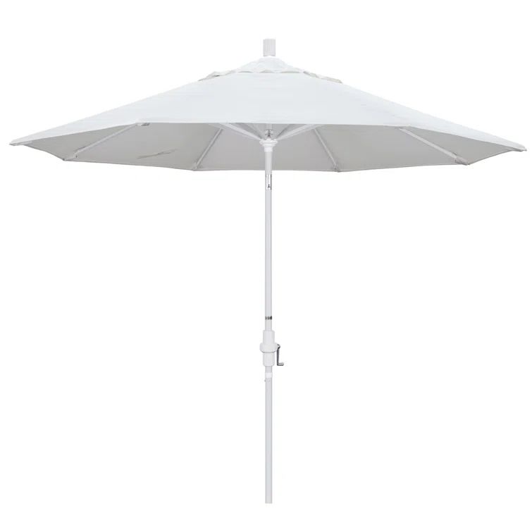 9' White Olefin Octagonal Patio Umbrella with Metal Pole
