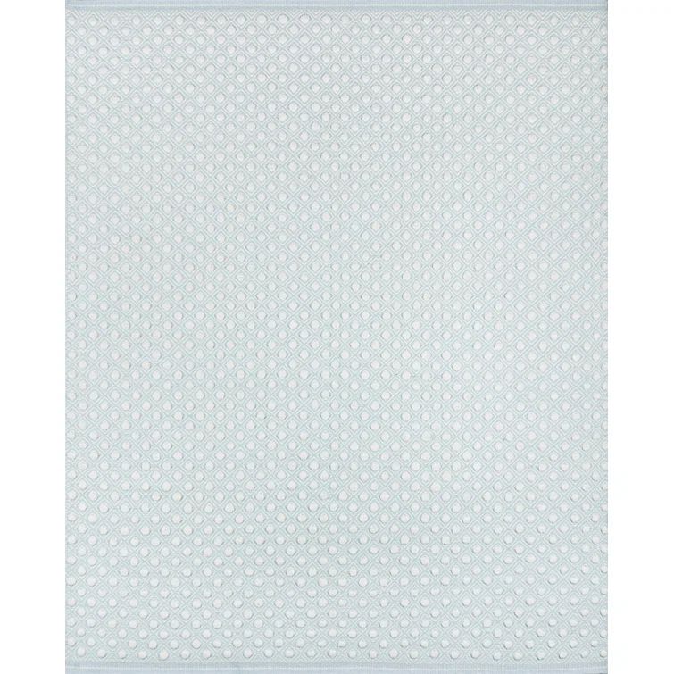 Langdon Blue Diamond Flatweave Wool Area Rug