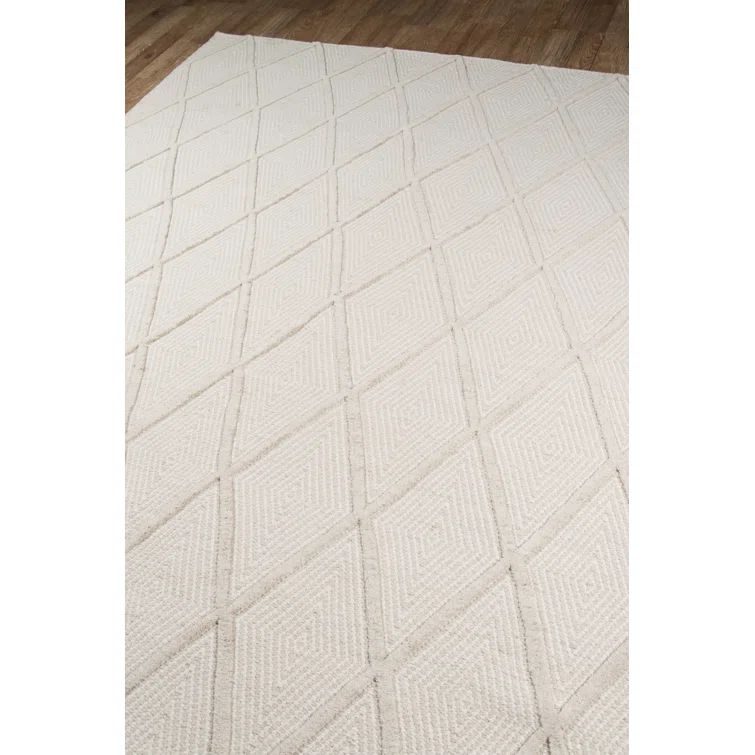 Langdon Beige Flatweave Wool Geometric Rug