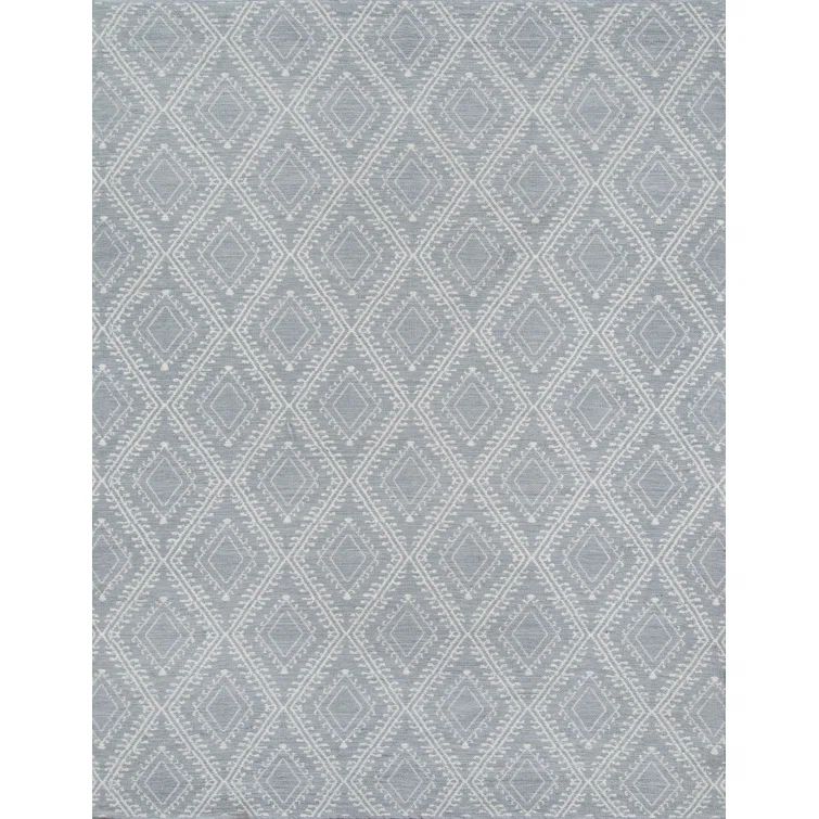 Easton Handwoven Gray Geometric Flatweave Synthetic Rug, 2' x 3'
