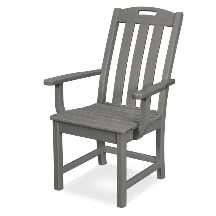 Stepping Stone Gray Polywood Yacht Club Dining Arm Chair