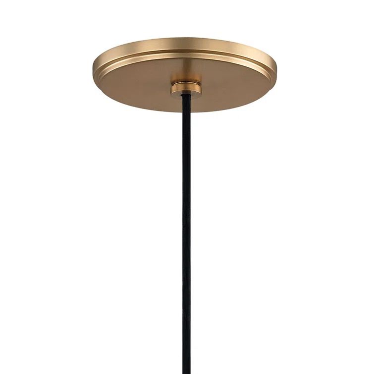 Breton Aged Brass LED Globe Pendant Light with Hand-Blown Glass Shade