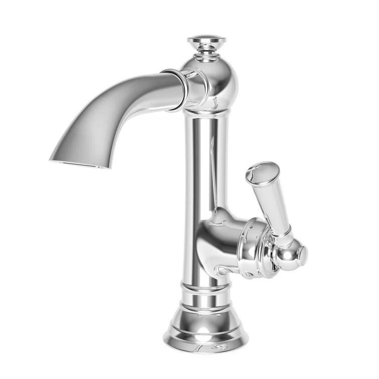Polished Chrome Single Hole Bathroom Faucet with Drain Assembly