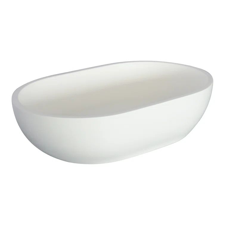 23'' White Gloss Resin Oval Vessel Sink