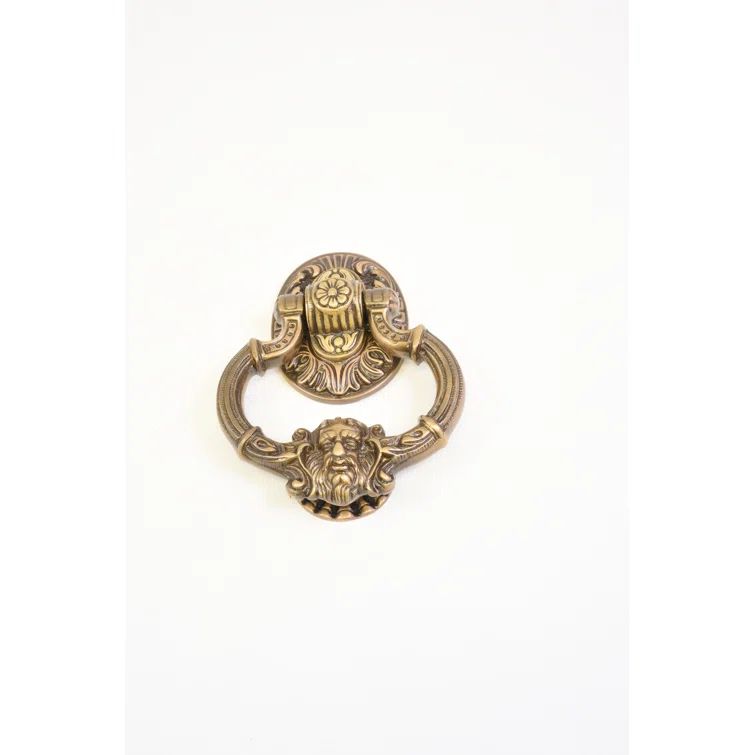 Victorian Antique Brass Lion Head Door Knocker