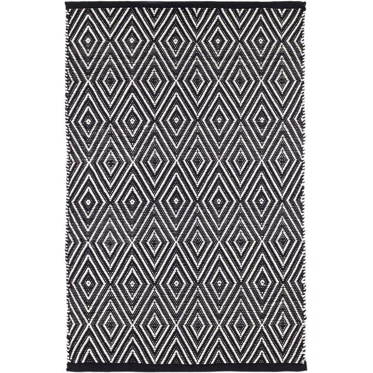 Ivory Diamond Harmony 6' x 9' Flatwoven Synthetic Area Rug