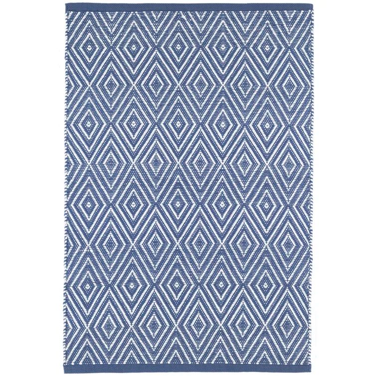 Diamond Denim and White 8' x 10' Reversible Rug